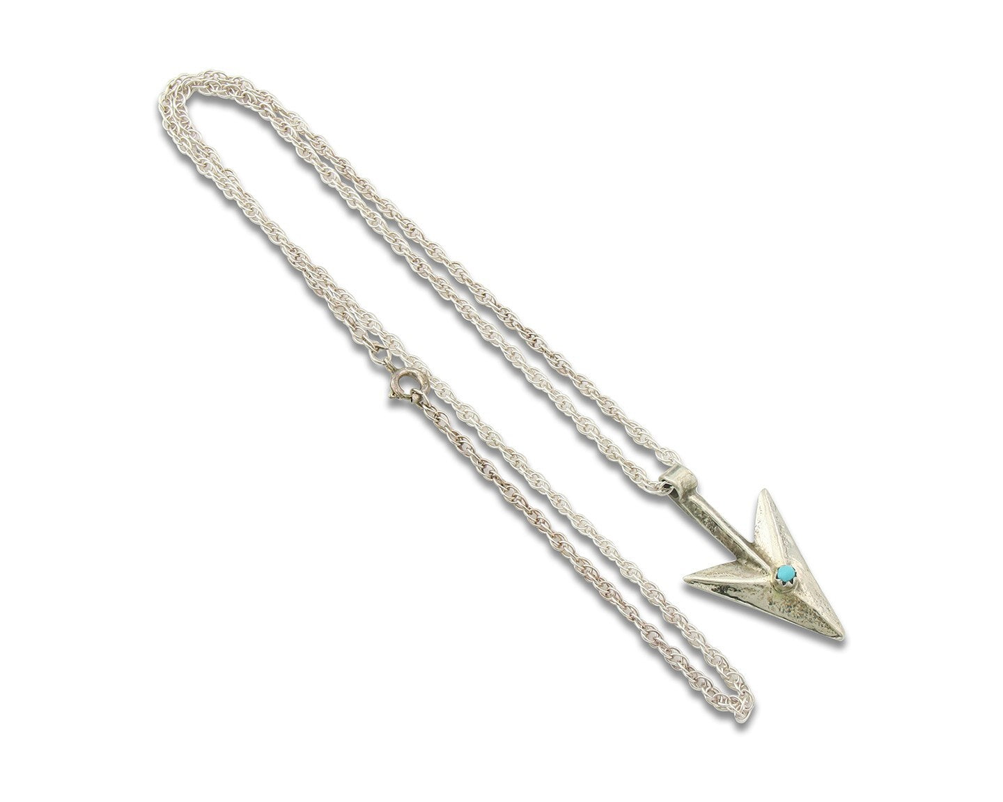 Navajo Sterling Silver Necklace Authentic Turquoise Vintage Handmade