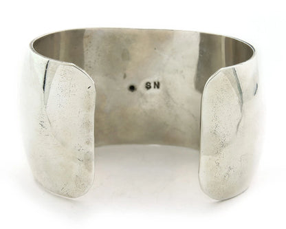 Navajo Cuff Bracelet Sterling Silver Vintage Handmade Signed NS