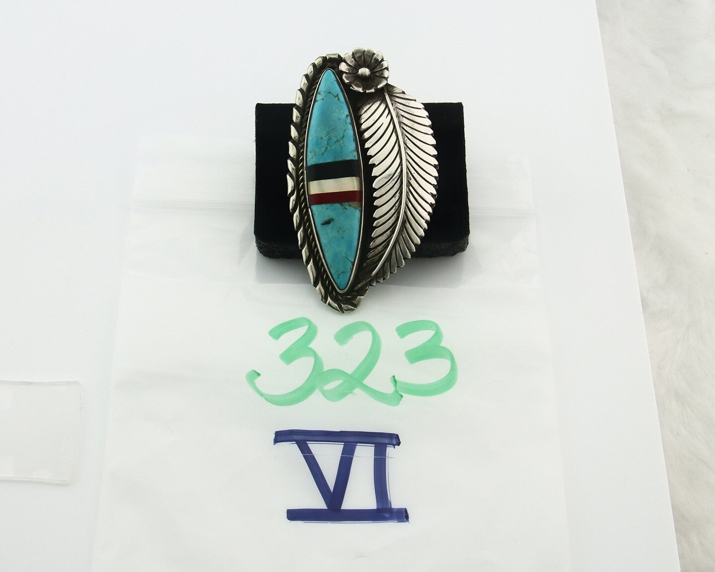 Vintage Navajo Ring 925 Sterling Silver Turquoise Handmade Size 8.75