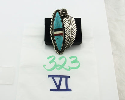 Vintage Navajo Ring 925 Sterling Silver Turquoise Handmade Size 8.75