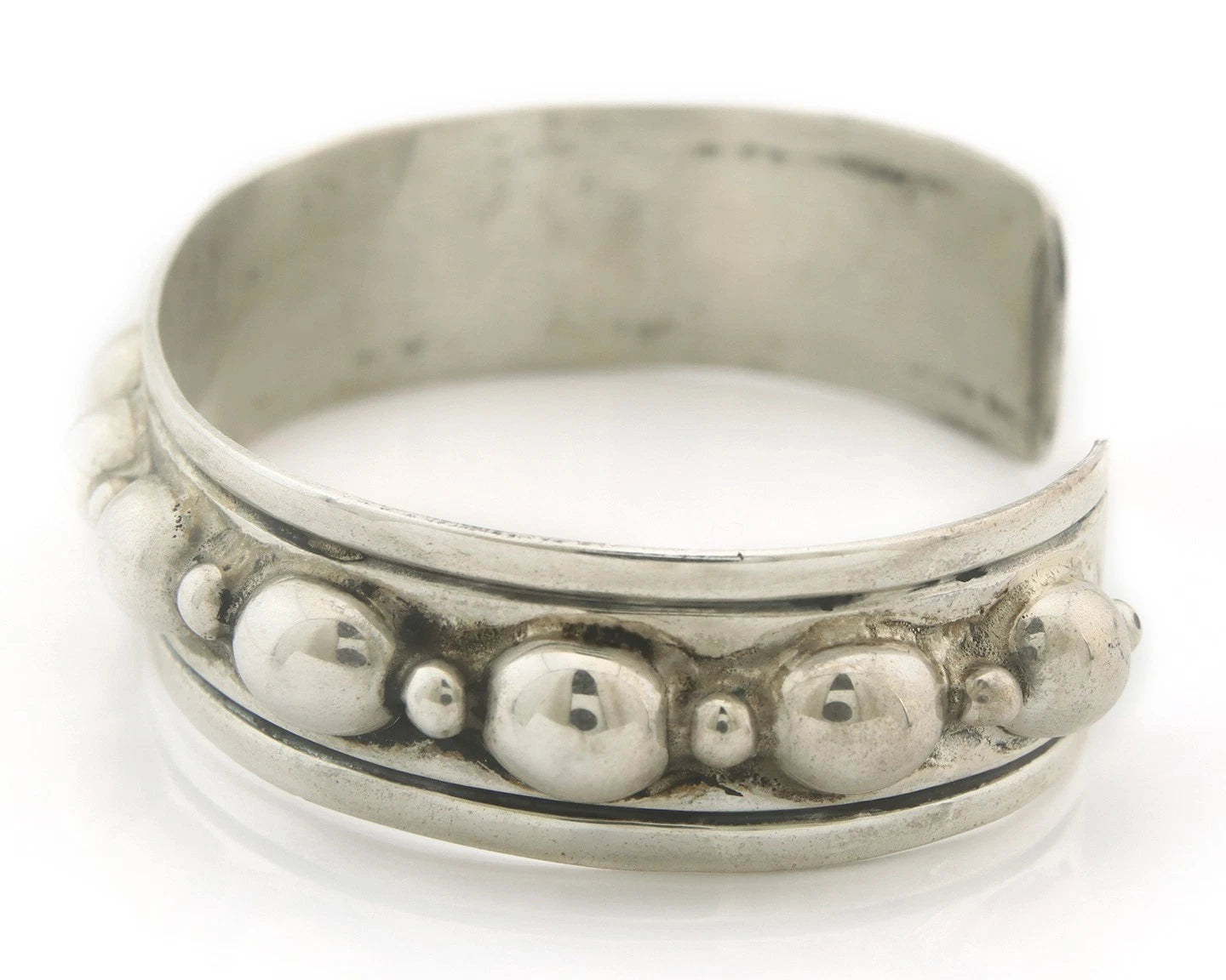 Navajo Cuff Bracelet Sterling Silver Vintage Native Artist Signed Rain Cloud