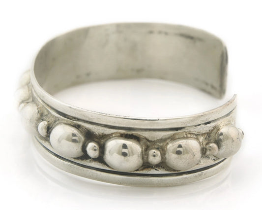 Navajo Cuff Bracelet Sterling Silver Vintage Native Artist Signed Rain Cloud