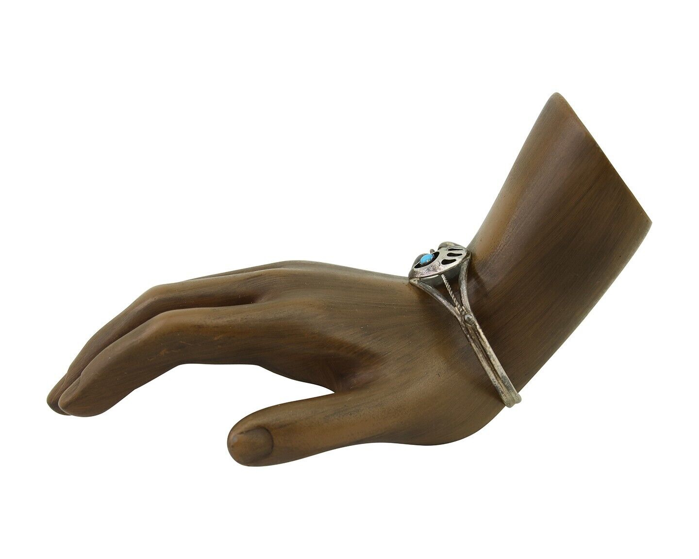 Navajo Paw Bracelet 925 Silver Blue Turquoise Native American Artist C.80's