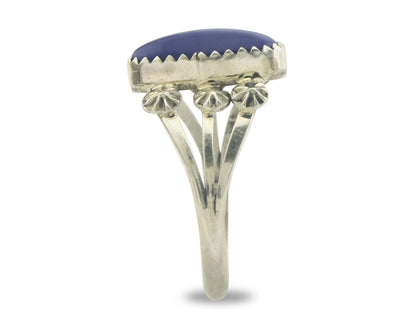 Navajo Ring 925 Sterling Natural Lapis Handmade Native Artist C.80's