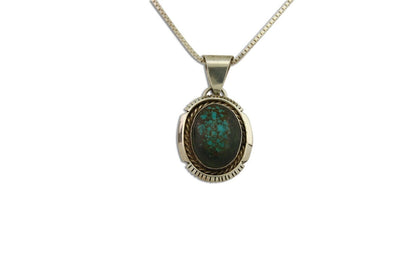 Navajo Necklace 925 Silver Natural Turquoise Artist Signed RR C.80's