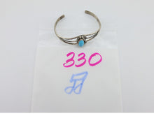 Navajo Bracelet 925 Silver Sleeping Beauty Turquoise Artist Signed SC C.80's