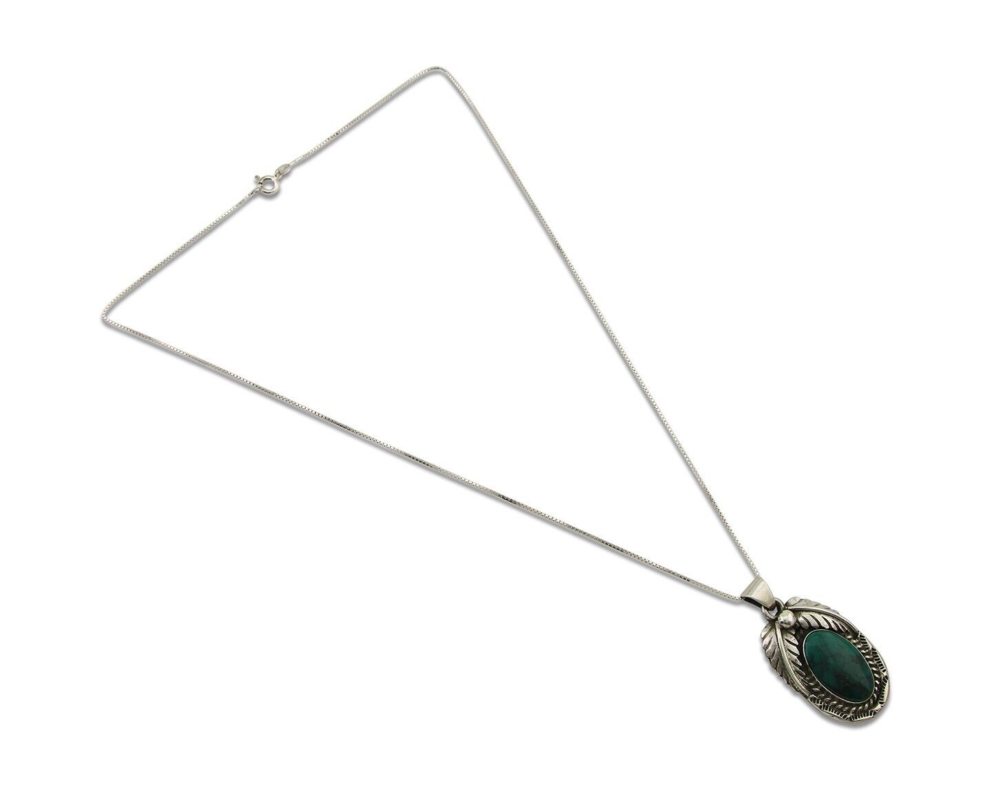 Navajo Necklace 925 Silver Natural Turquoise Handmade Signed Sun Rise C.80's