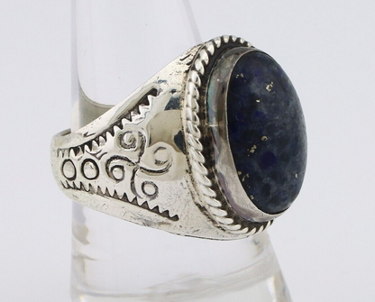 Navajo Ring 925 Silver Natural Blue Lapis Lazuli Native American Artist C.80's