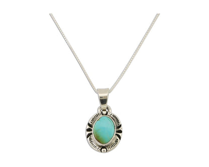 Navajo Necklace 925 Silver Kingman Turquoise Artist Signed Gecko C.90s