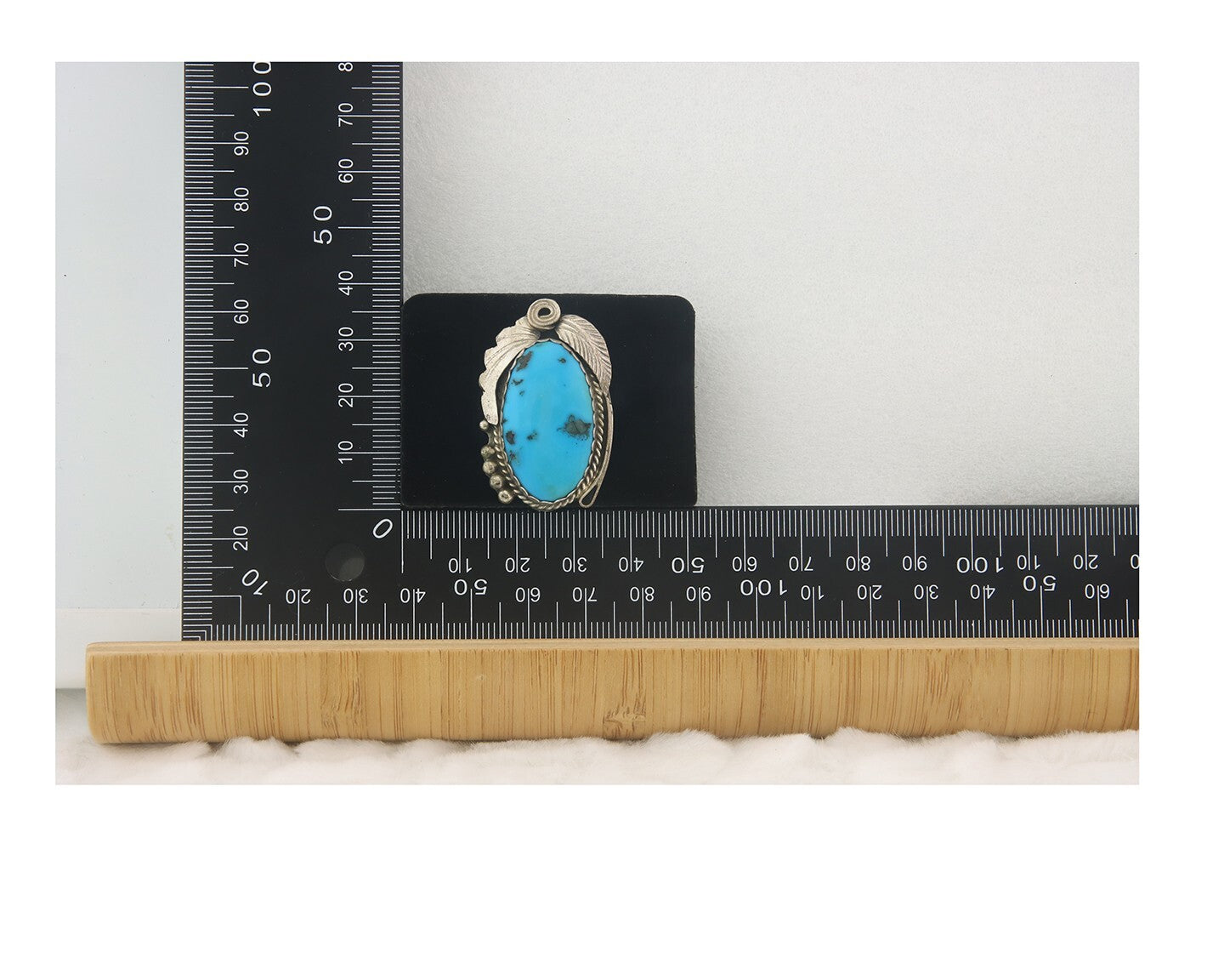 Vintage Navajo Ring 925 Sterling Authentic Turquoise Signed Justin Morris Sz 10