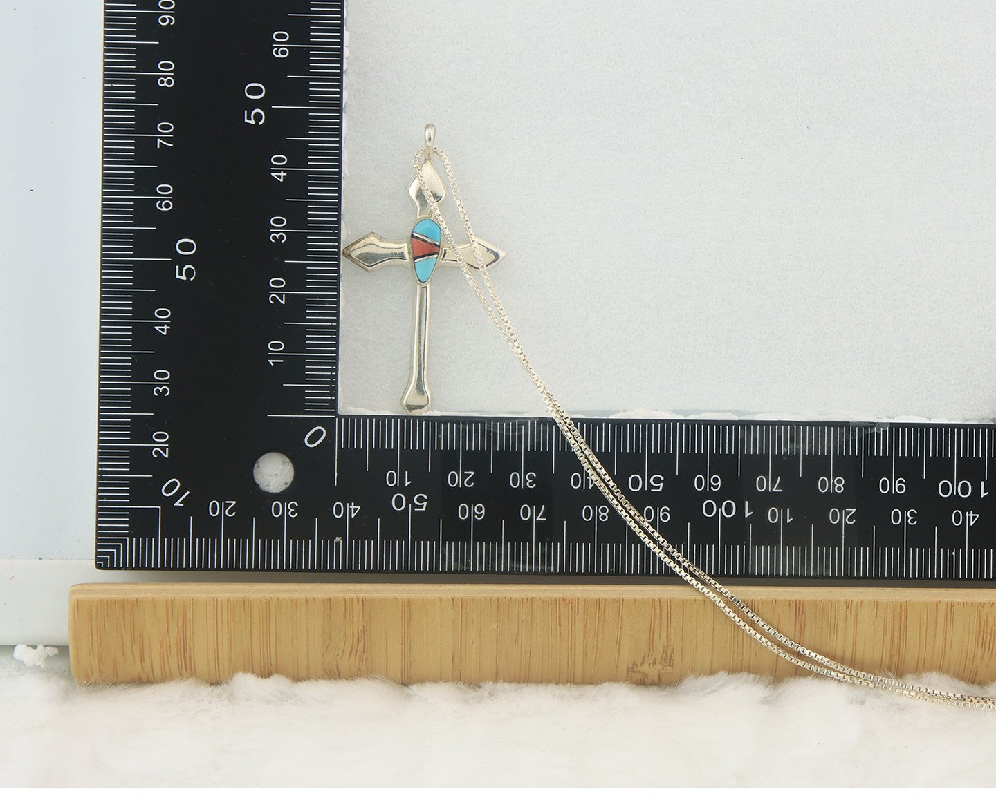 Navajo Cross Necklace Sterling Silver Authentic Natural Gemstones Signed M