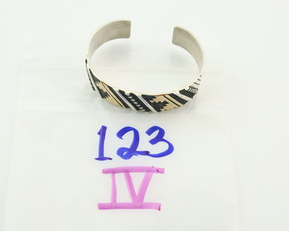 Navajo Bracelet Gold & 925 Silver Handmade 16 mm Wide Signed Thomas Singer C80s