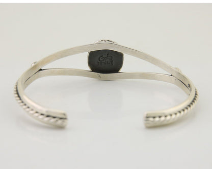 Navajo Bracelet 925 Silver Blue Turquoise Artist Signed Gecko C.80's