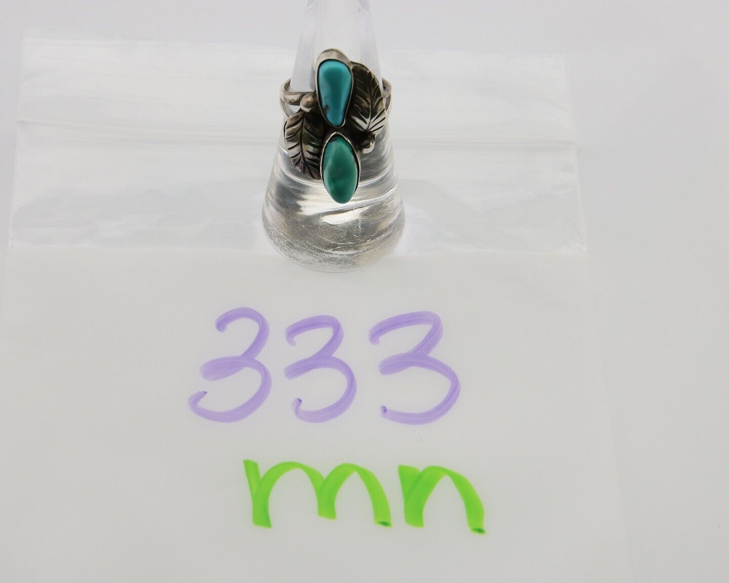 Navajo Ring 925 Silver Natural Blue Turquoise Native American Artist C.80's