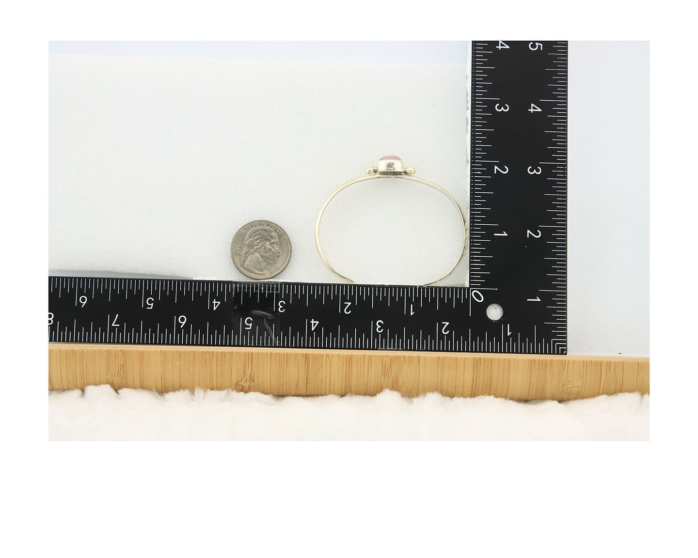 Navajo Cuff Bracelet Sterling Silver Natural Mined Pink Quartz Native Artist