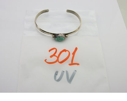 Navajo Cuff Bracelet 925 Silver Turquoise Cuff Native American Artist C.80's