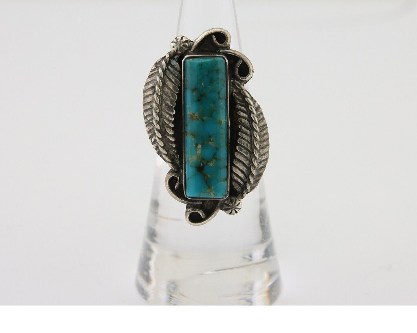 Navajo Handmade Ring 925 Silver Natural Turquoise Native Artist C.80's