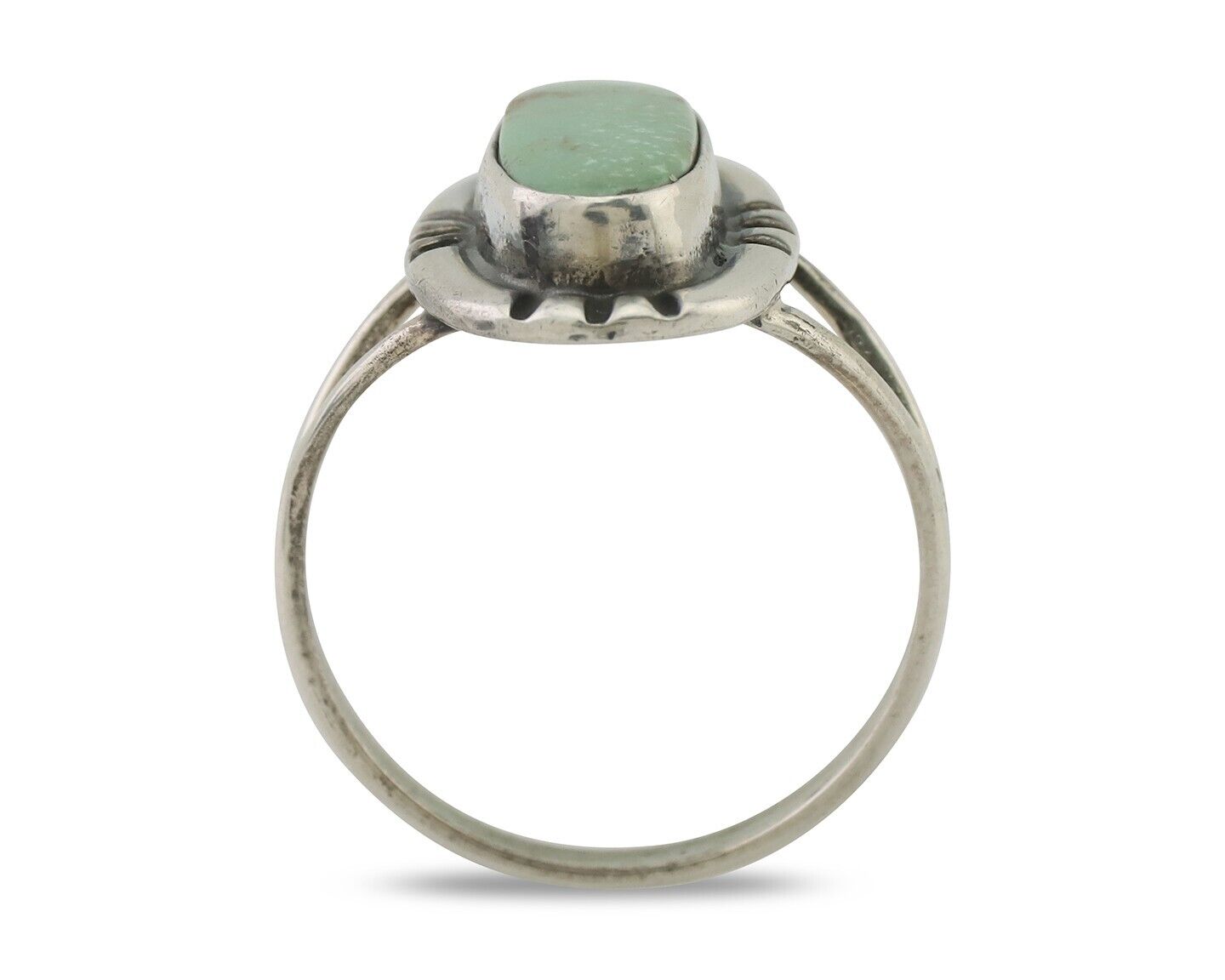 Navajo Ring 925 Silver Natural Turquoise Native American Artist Signed C.80's