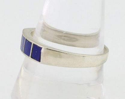 Navajo Handmade Ring 925 Silver Natural Lapis Lazuli Artist Signed SC C.80's