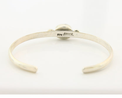 Navajo Cuff Bracelet Sterling Silver Natural Mined Black Onyx Native Artist