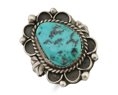 Navajo Ring 925 Silver Natural Blue Turquoise Native American Artist C.80's