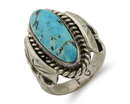 Navajo Ring .925 Silver Turquoise Artist Signed Fred Guerro C.80's