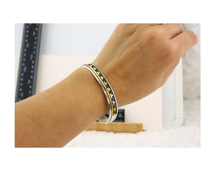 Navajo Bracelet 925 Silver & 12k Yellow Gold Filled Signed Thomas Singer C.80's