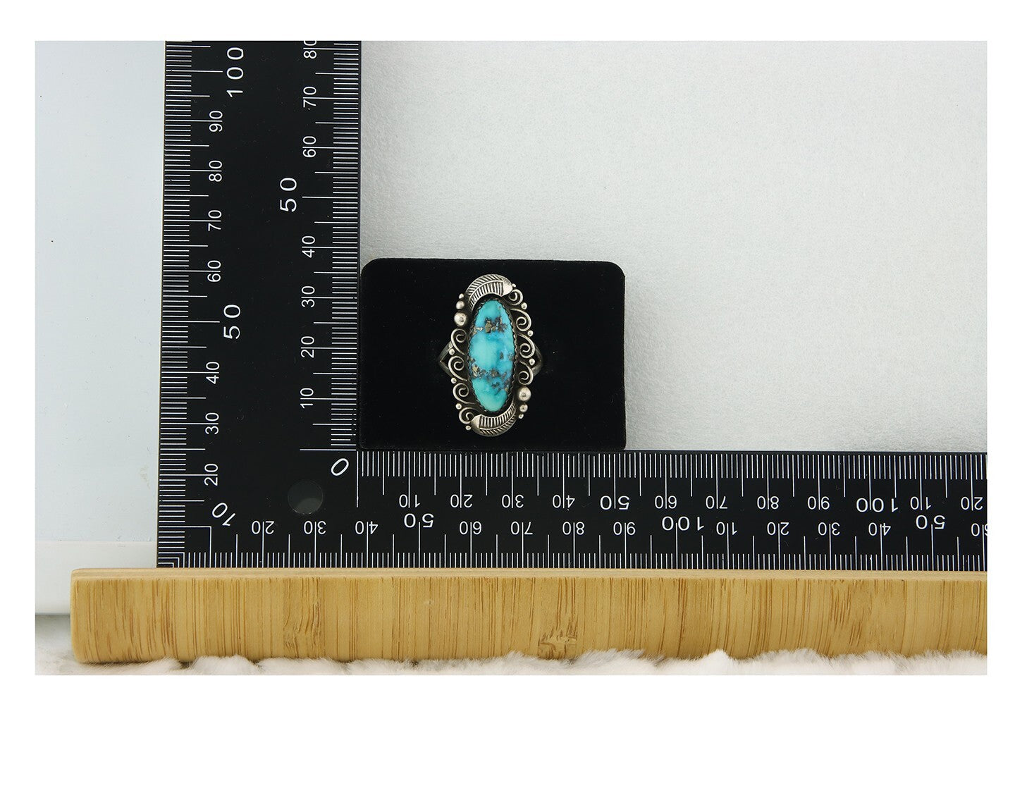 Traditional Navajo Ring Sterling Silver Authentic Turquoise Handmade Size 8.5