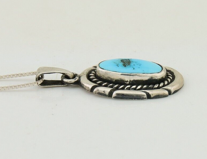 Navajo Necklace 925 Silver Natural Turquoise Artist M Montoya C.80's