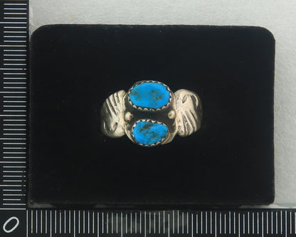Navajo Ring Sterling Silver Authentic Vintage Turquoise Size 9.5