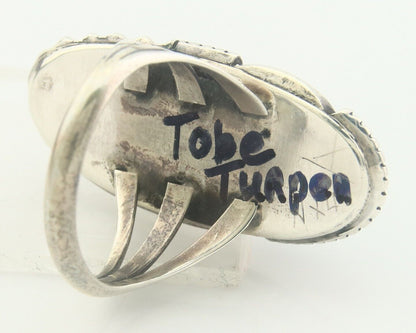 Navajo Ring 925 Sterling Royston Turquoise Native Artist C.80's Size 7.75