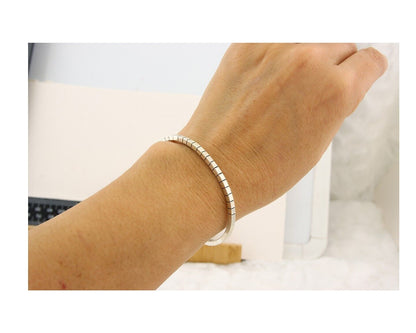 Navajo Bracelet 925 Silver Hand Stamped Signed M.C. ISASIB C.80's