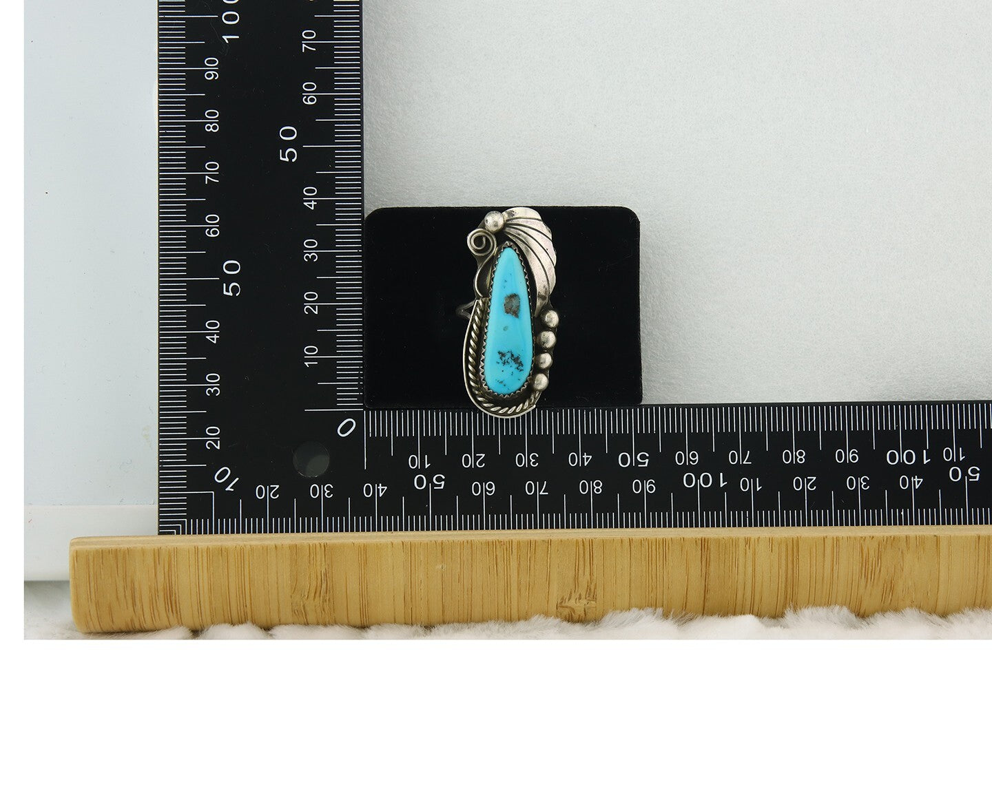 Vintage Navajo Ring 925 Sterling Silver Authentic Manassas Turquoise Size 6.5