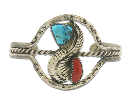 Vintage Navajo Bracelet 925 Silver Handmade Authentic Gemstone Traditional