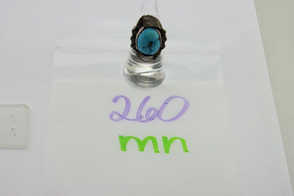 Navajo Ring .925 Silver Blue Turquoise Artist Signed Billy Eagle C.80's
