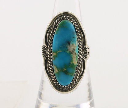 Navajo Ring 925 Silver Natural Blue Turquoise Native American Artist C.80's