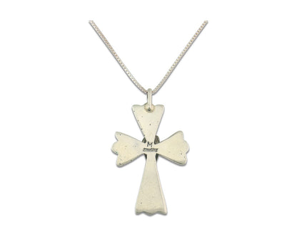 Navajo Cross Necklace Sterling Silver Authentic Natural Gemstones Signed M