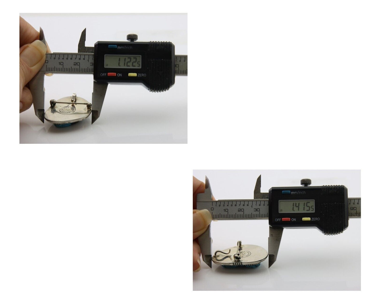 Navajo Pin Pendant 925 Silver Sea Foam Turquoise Artist Signed Hyson Craig C.80s