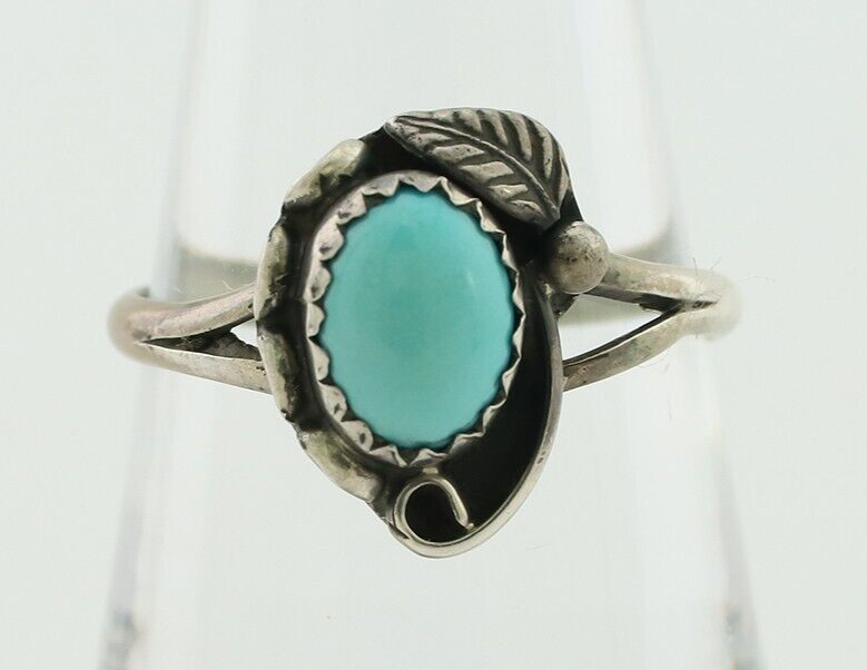 Navajo Handmade Ring 925 Silver Sleeping Beauty Artist Signed SC C.80's