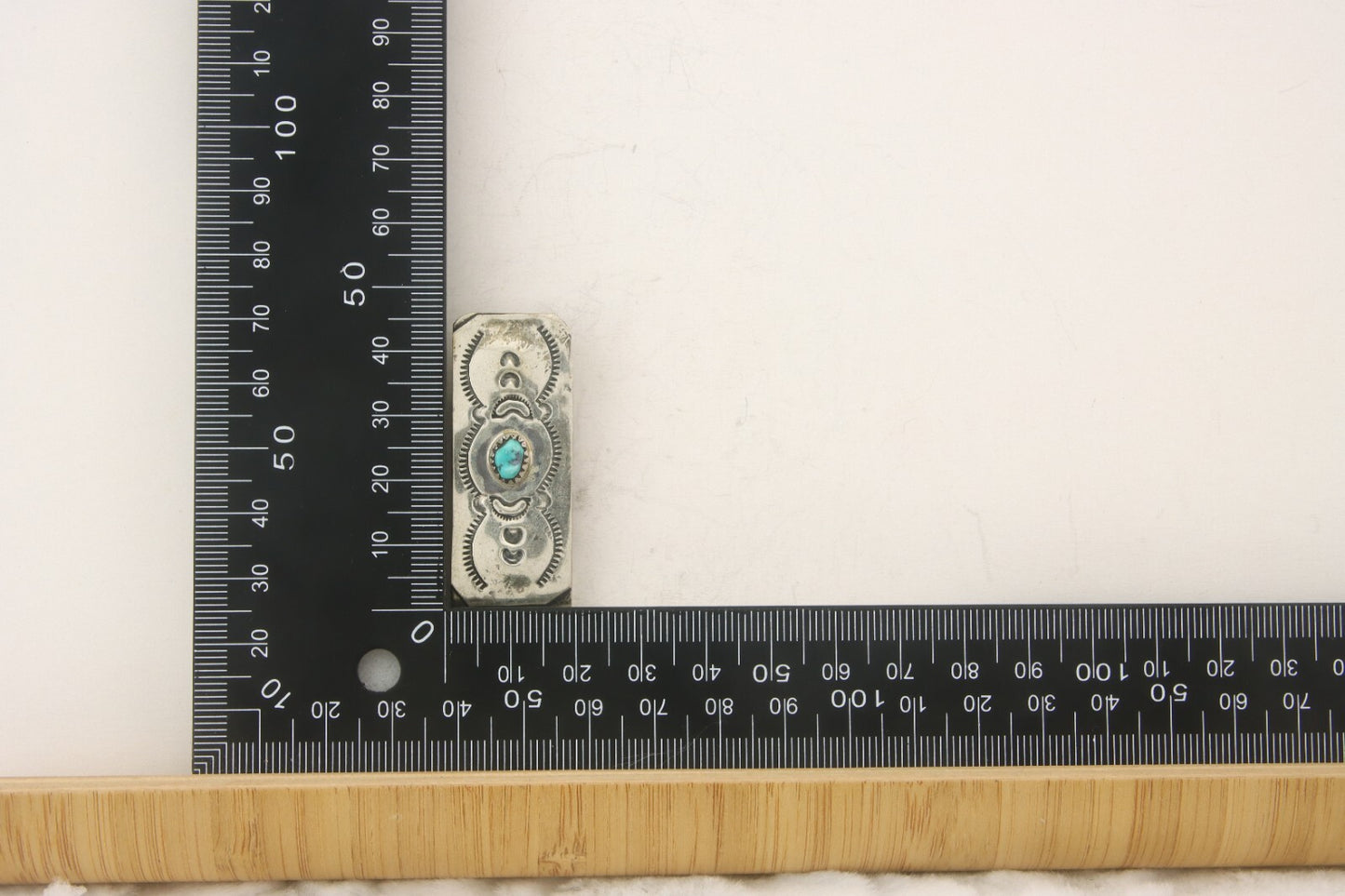 Navajo Money Clip 925 Silver & 999 Nickle Hand Stamp Native American Artist C80s