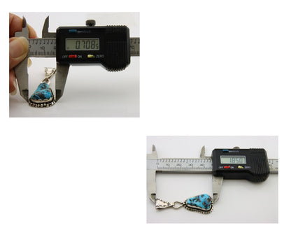 Navajo Sleeping Beauty Turquoise Pendant 925 Silver Artist Tony Guerro C.80's