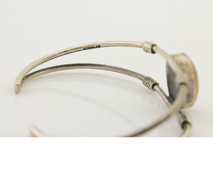 Navajo Bracelet 925 Silver Natural Green Turquoise Native American C.80's