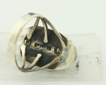 Vintage Navajo Ring 925 Sterling Silver Turquoise Handmade Signed C Size 7.25