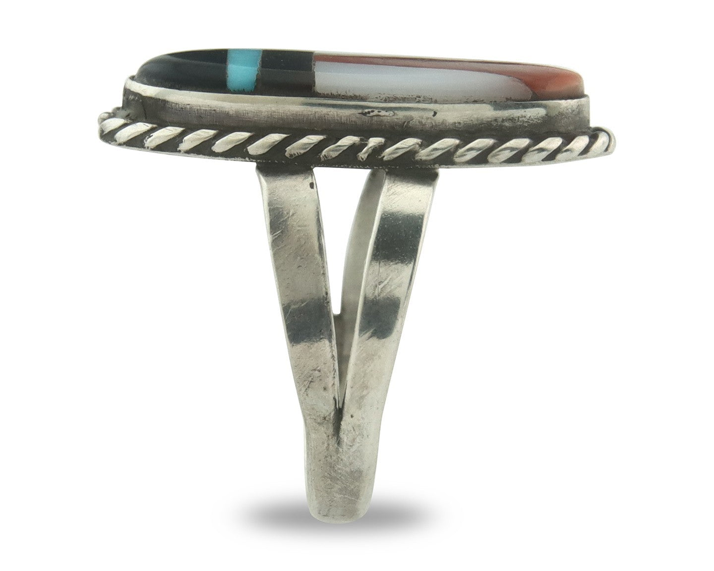 Vintage Zuni Ring 925 Sterling Silver Natural Gemstone Size 6.5