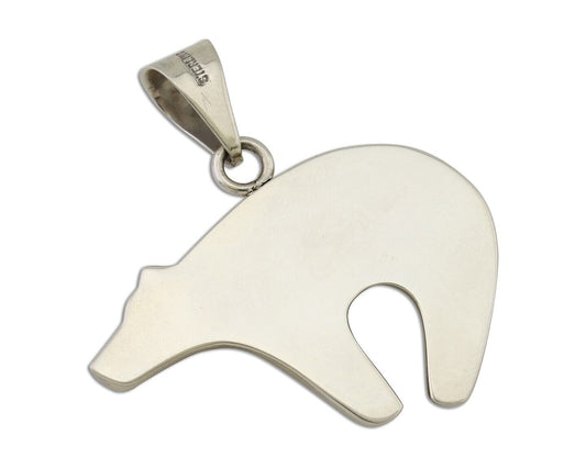 Navajo Spirit Bear Pendant 925 Sterling Silver Native Artist C.80's