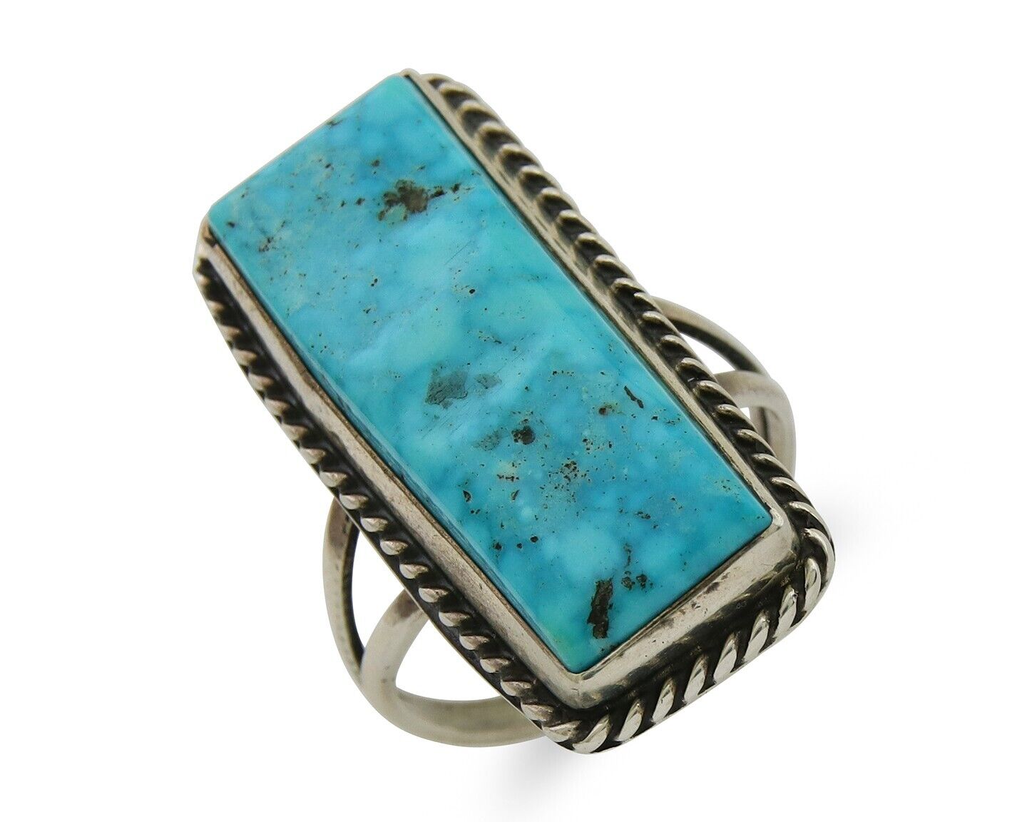 Navajo Ring 925 Sterling Silver Turquoise Artist Signed Manygoat C.80's