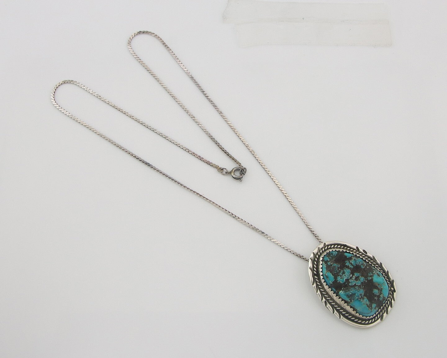 Navajo Sterling silver Necklace Turquosie Authentic Vintage Native American