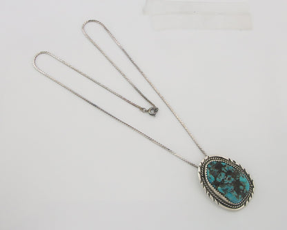 Navajo Sterling silver Necklace Turquosie Authentic Vintage Native American
