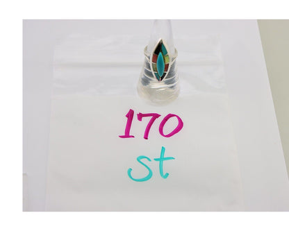 Navajo Ring 925 Silver Turquoise Shell Onyx Spiney Oyster Native Artist C80's