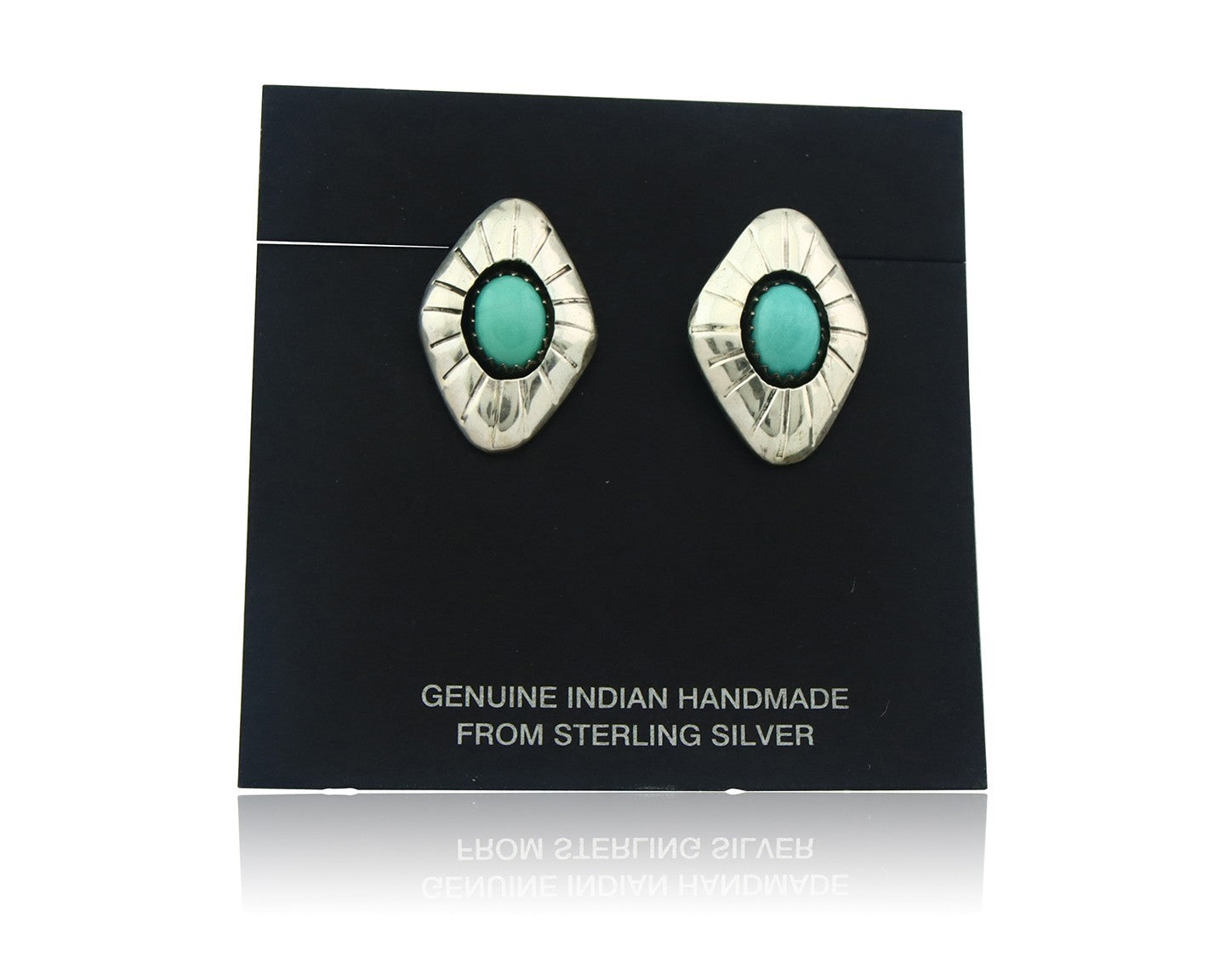 Navajo Earrings Sterling Silver Turquoise Vintage Dangle Handmade